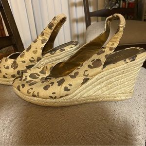 Chicos leopard wedge heel